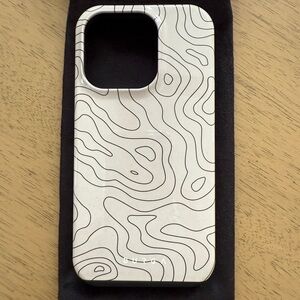 Tan Topographic Patterned iPhone 14 Pro Phone Case